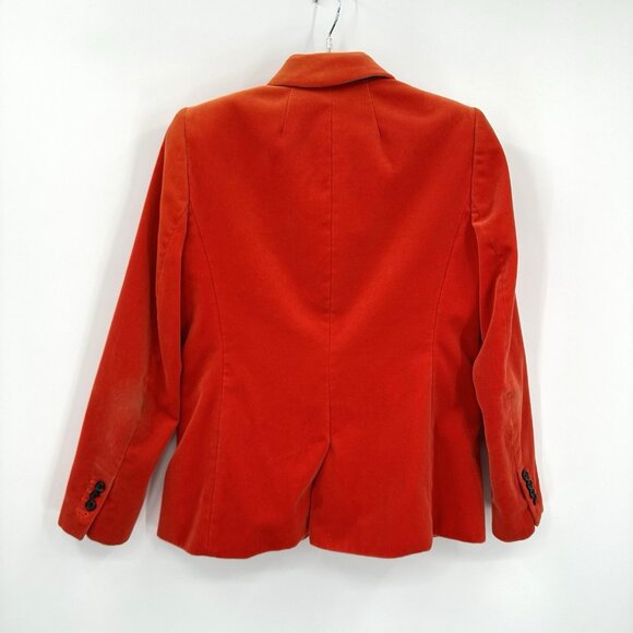J CREW parke velvet velour jacket blazer orange 6 one button preppy academia - Picture 8 of 10